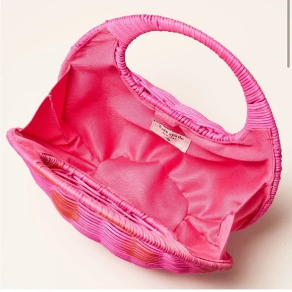 NWT! Kate Spade x Target Polka Dot Wicker Crescent Bag Mini - Picture 2 of 3